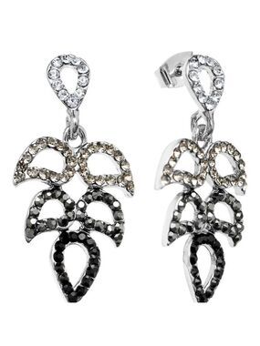 Ravishing Rhinestone Leaf Earrings